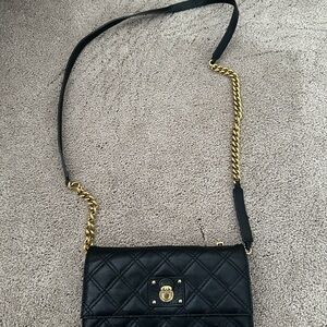 Marc Jacobs Black Quilted Crossbody with Gold Chain Strap